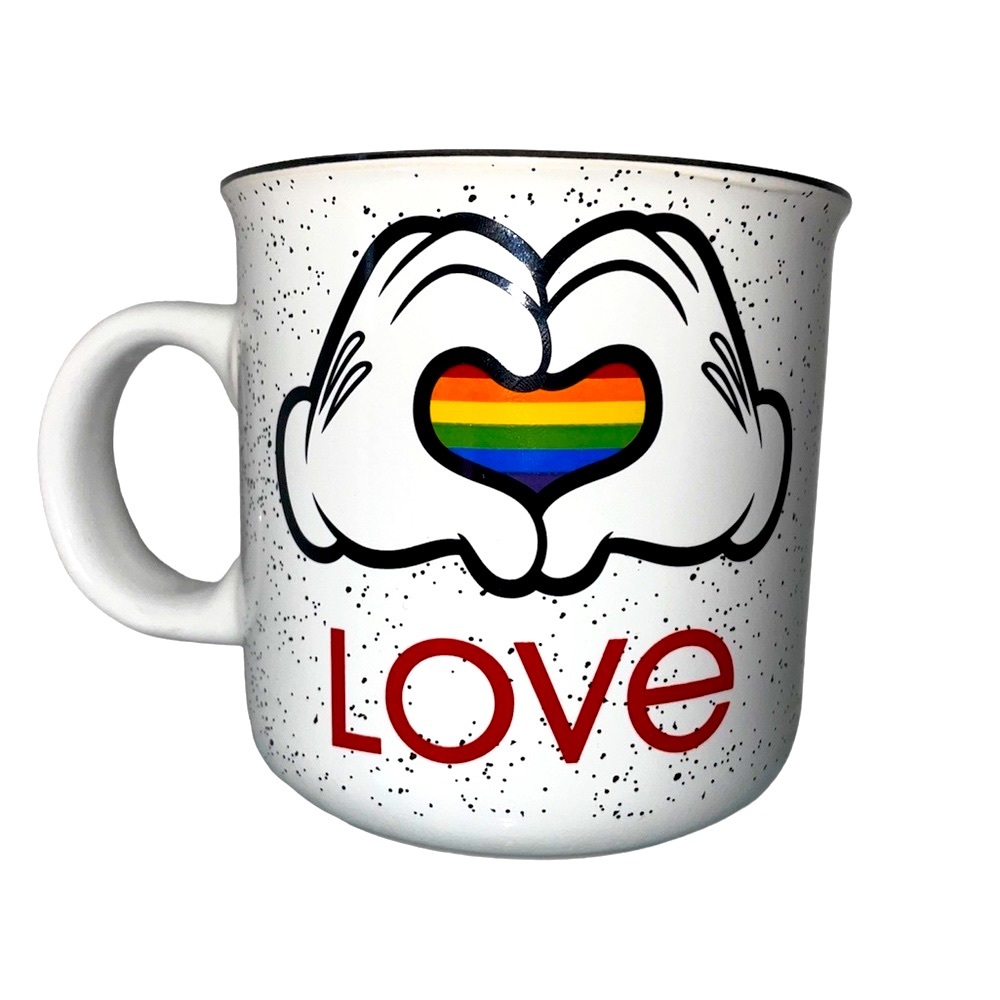 Mickey Mouse Heart Hands Rainbow Pride Love Mug
